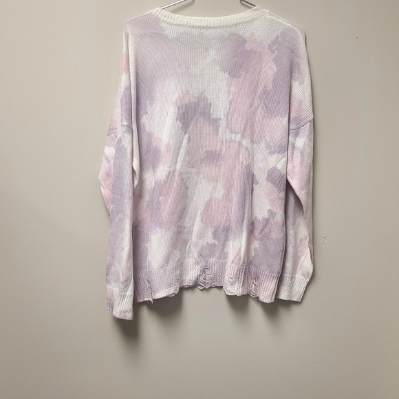 crew neck sweater with mesh sleeves - Picture 2 of 4